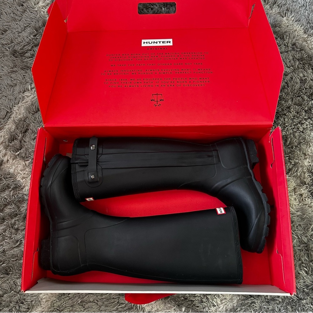 Hunter Matte Black Tall Waterproof Rain Boots